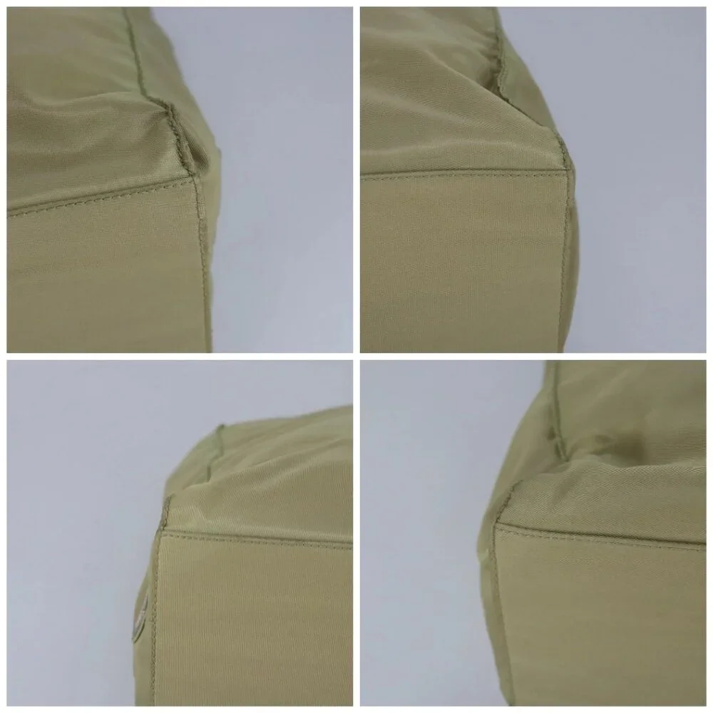 PRADA Tote Bag Nylon Plastic Beige Silver Auth 99542 - Picture 14 of 16